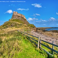 Buy canvas prints of A view Lindisfarne Castle by Navin Mistry