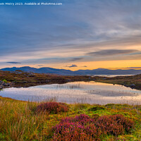 Buy canvas prints of Sunrise over a Lochan, Isle of Harris by Navin Mistry