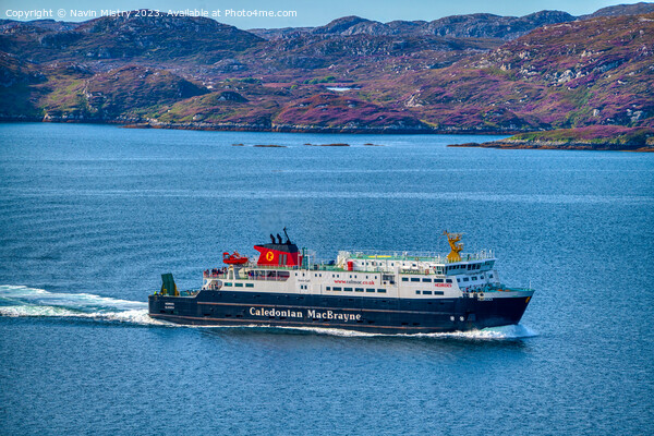 The Ferry Caledonian MacBrayne Hebrides Picture Board by Navin Mistry
