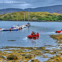Buy canvas prints of Scalpay of Harris Harbour by Navin Mistry