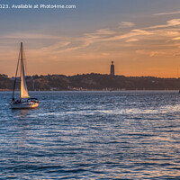 Buy canvas prints of A sailing yacht on the River Tagus Lisbon, Portugal by Navin Mistry