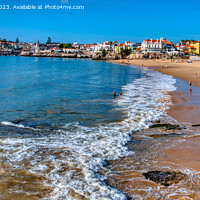 Buy canvas prints of A view of Cascais beach, near Lisbon, Portugal by Navin Mistry