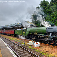 Buy canvas prints of The Flying Scotsman at Perth Scotland by Navin Mistry