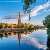 Buy canvas prints of Reflections of Perth Scotland and the River Tay by Navin Mistry