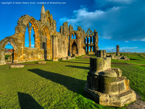 Whitby Abbey Sunset Picture Board by Navin Mistry
