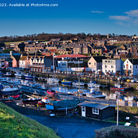 Buy canvas prints of A view of the harbour of Eyemouth  by Navin Mistry