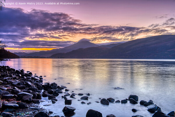 Loch Rannoch Sunrise Picture Board by Navin Mistry