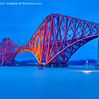 Buy canvas prints of The Forth Bridge South Queensferry Blue Hour by Navin Mistry