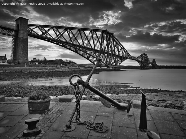 Forth Bridge Monchrome  Picture Board by Navin Mistry