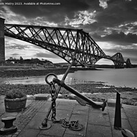 Buy canvas prints of Forth Bridge Monchrome  by Navin Mistry