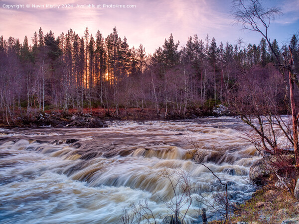 Rapids of Dunalastair Water, Perthshire Picture Board by Navin Mistry