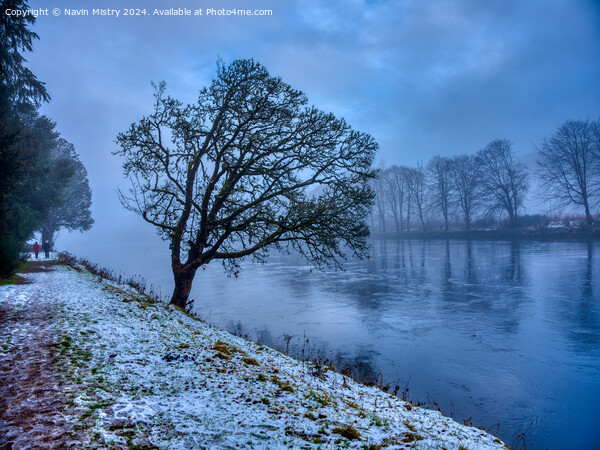 A winter scene of the River Tay at Dunkeld Picture Board by Navin Mistry