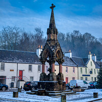 Buy canvas prints of Atholl Memorial Fountain Dunkeld  by Navin Mistry
