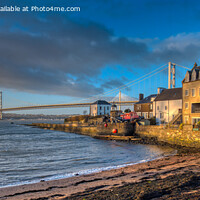 Buy canvas prints of The Forth Road Bridge and North Queensferry by Navin Mistry