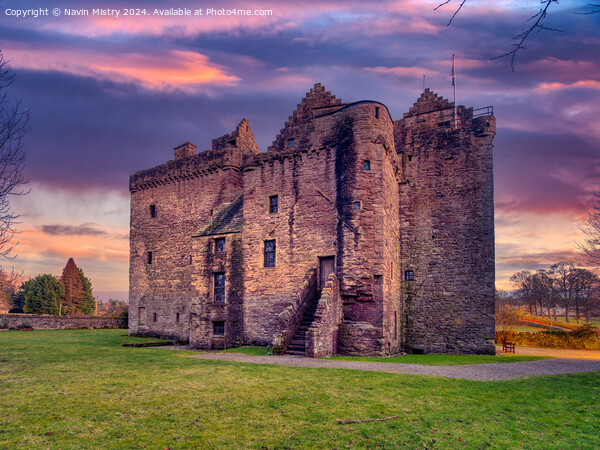 Dusk and Huntingtower Castle, near Perth Picture Board by Navin Mistry