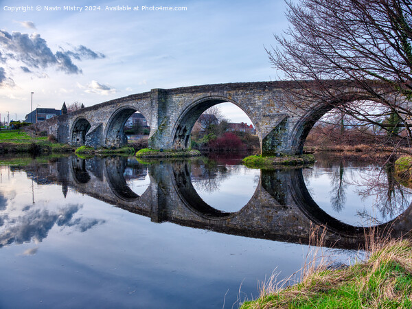 Stirling Old Bridge Reflections Picture Board by Navin Mistry