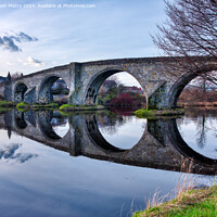 Buy canvas prints of Stirling Old Bridge Reflections by Navin Mistry
