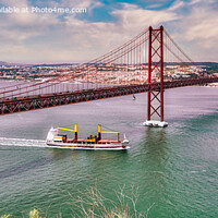 Buy canvas prints of The 25th April Bridge, Lisbon, Portgual   by Navin Mistry