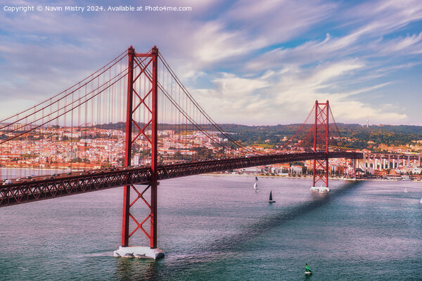 The 25th April Bridge, Lisbon, Portgual  Picture Board by Navin Mistry
