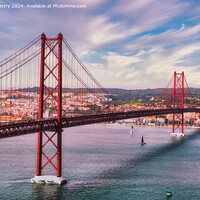 Buy canvas prints of The 25th April Bridge, Lisbon, Portgual  by Navin Mistry