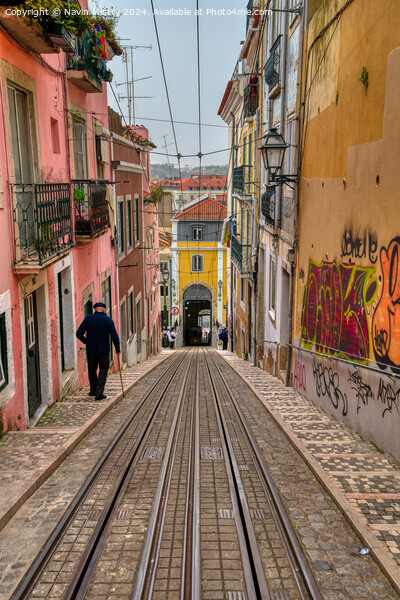 Ascensor da Bica, Barrio Alto, Lisbon, Portugal  Picture Board by Navin Mistry