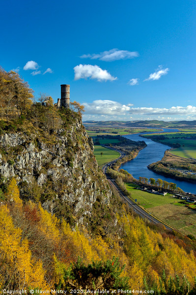 A View of Kinnoull Hill and the River Tay in Autum Picture Board by Navin Mistry
