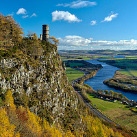 Buy canvas prints of A View of Kinnoull Hill and the River Tay in Autum by Navin Mistry
