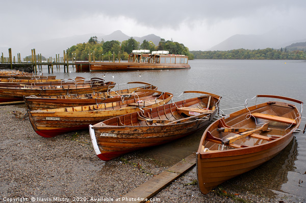 Boats on Derwent Water, Lake District, England  Picture Board by Navin Mistry