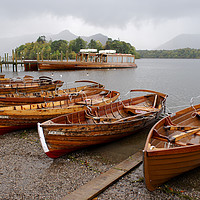Buy canvas prints of Boats on Derwent Water, Lake District, England  by Navin Mistry