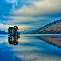 Buy canvas prints of Dawn reflections at Kenmore, Loch Tay, Perthshire, by Navin Mistry