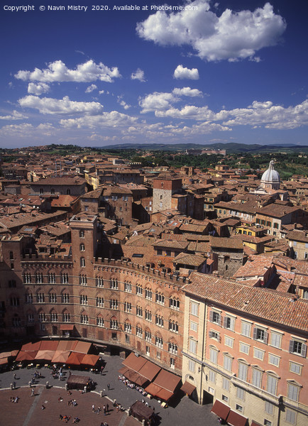 A view of the Piazza Del Campo, Siena, Italy Picture Board by Navin Mistry