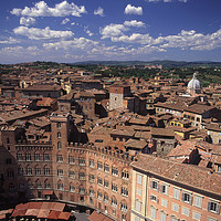 Buy canvas prints of A view of the Piazza Del Campo, Siena, Italy by Navin Mistry