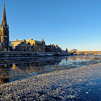 Buy canvas prints of Perth, Scotland and a River Tay  winter 2010 by Navin Mistry