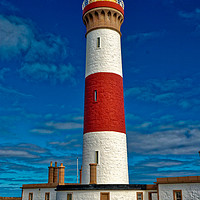 Buy canvas prints of Buchanness Lighthouse, Bodam, Peterhead, Aberdeens by Navin Mistry