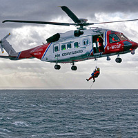 Buy canvas prints of UK Coastguard Sikorski S-92 by Navin Mistry