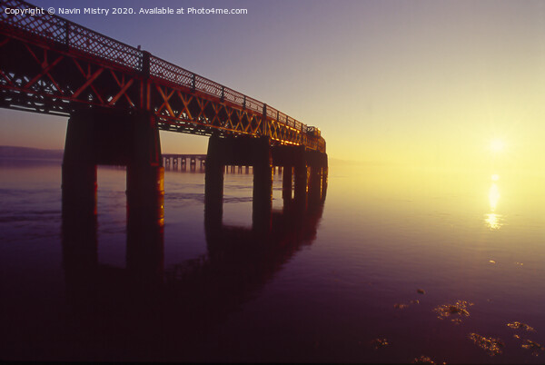 The Tay Bridge Dundee, at Sunset Picture Board by Navin Mistry
