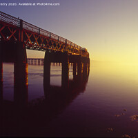 Buy canvas prints of The Tay Bridge Dundee, at Sunset by Navin Mistry