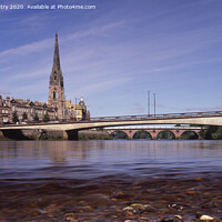 Buy canvas prints of A view of the River Tay and Perth, Scotland by Navin Mistry