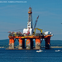 Buy canvas prints of The Transocean Leader drilling rig moored in the Cromarty Firth by Navin Mistry