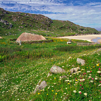 Buy canvas prints of Bosta Iron Age House, Great Bernera, Isle of Lewis,  Scotland by Navin Mistry