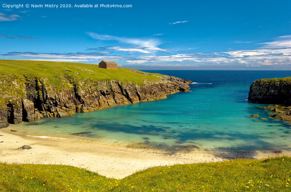 A pristine beach in a secluded bay, Isle of Lewis, Scotland Picture Board by Navin Mistry