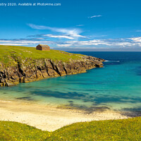 Buy canvas prints of A pristine beach in a secluded bay, Isle of Lewis, Scotland by Navin Mistry