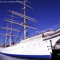 Buy canvas prints of The Sail Training Ship Statsraad Lehmkuhl, in Bergen, Norway by Navin Mistry