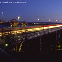 Buy canvas prints of The Forth Road Bridge at dusk by Navin Mistry