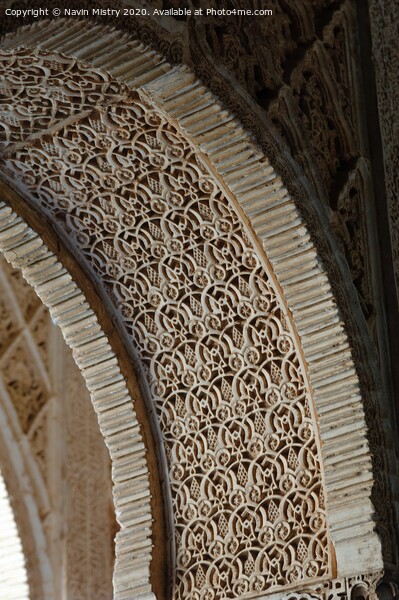 Details of the Alhambra Palace, Granada,  Picture Board by Navin Mistry