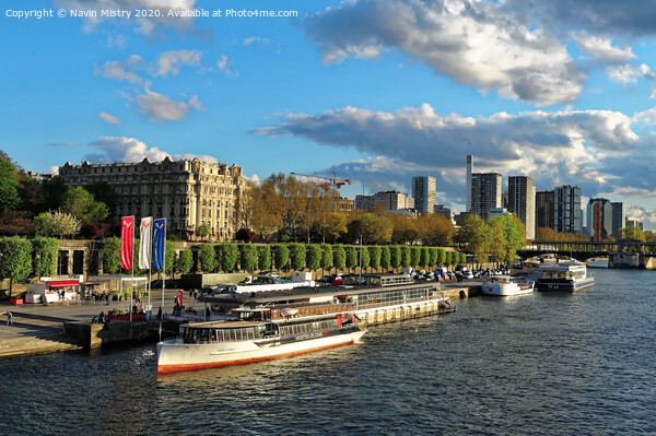 Paris, France River Seine Picture Board by Navin Mistry
