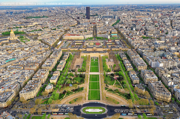 Paris Skyline taken from the Eiffel Tower Picture Board by Navin Mistry