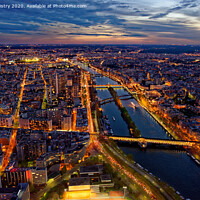 Buy canvas prints of Paris Skyline seen at dusk (from the Eiffel Tower) by Navin Mistry