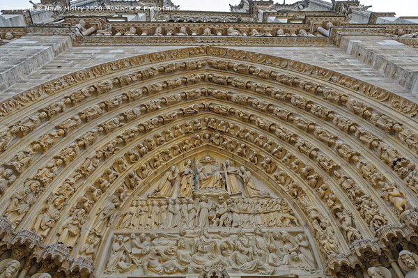 The Ornate carved door way of Notre Dame Cathedral, Paris,  Picture Board by Navin Mistry