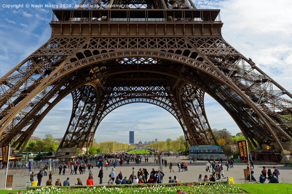 The base of the Eiffel Tower, Paris, France Picture Board by Navin Mistry